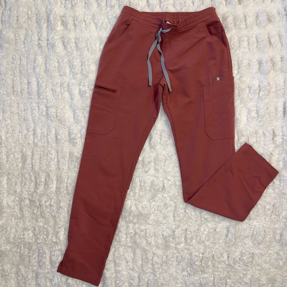 Figs High Waisted Yola Skinny Scrub Pants Mauve Size XS